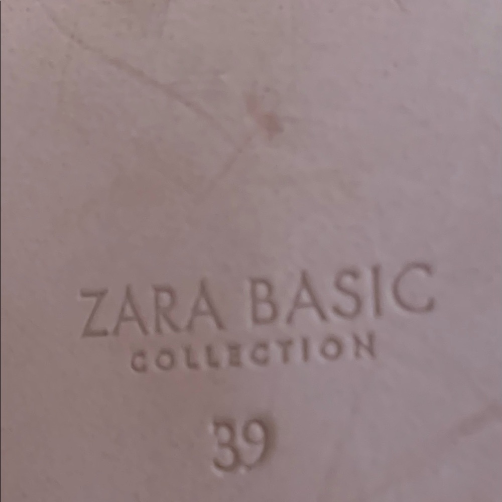 EUC Zara Basic nude slipper ballet tie style flat size 39 (8 - 8 1/2) - Picture 4 of 4